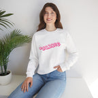 Baddie Pink Floral Logo White Crewneck Sweatshirt - 314 Originals