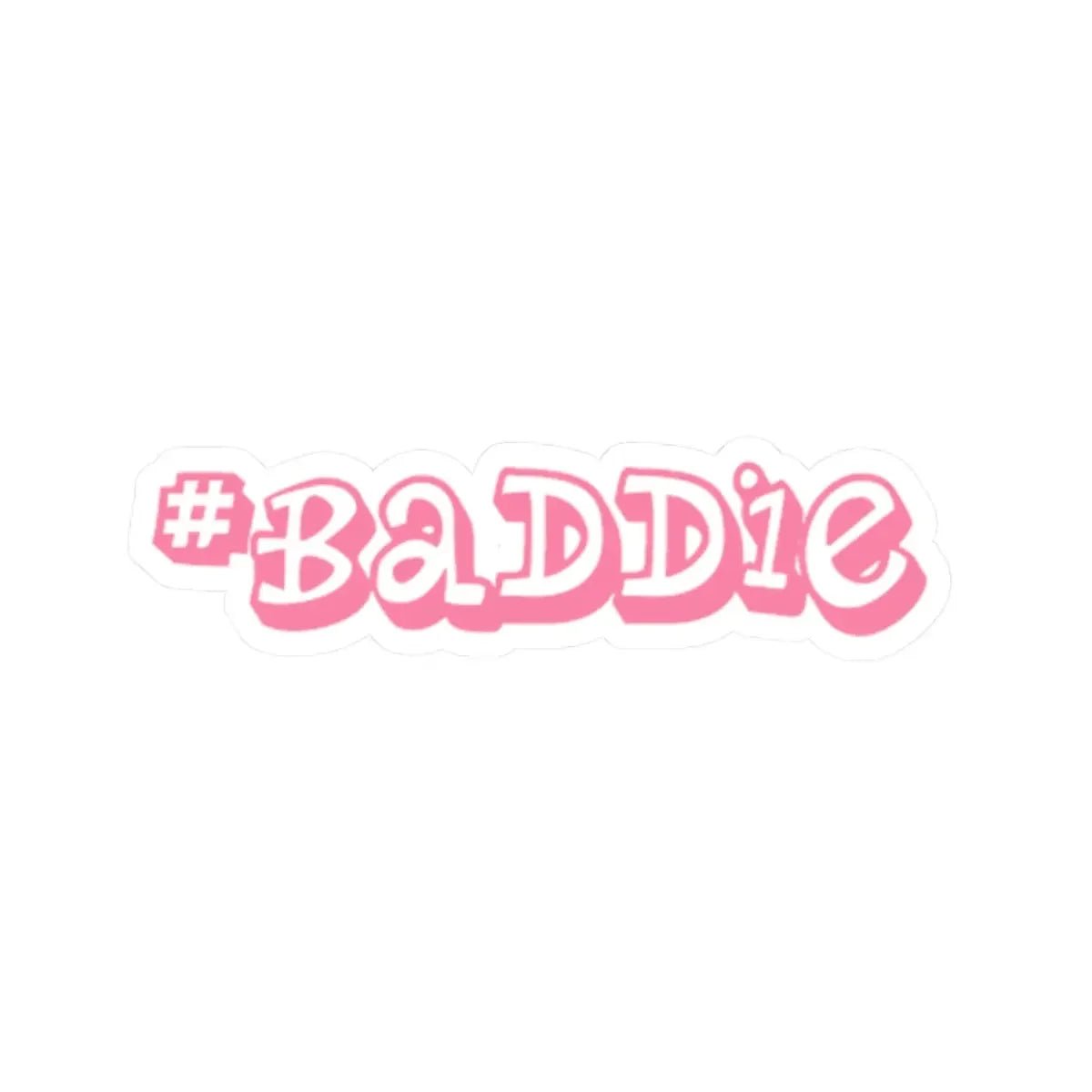 BADDIE Pink Script Kiss-Cut Sticker — Trendy Laptop & Water Bottle Decal - 314 Originals