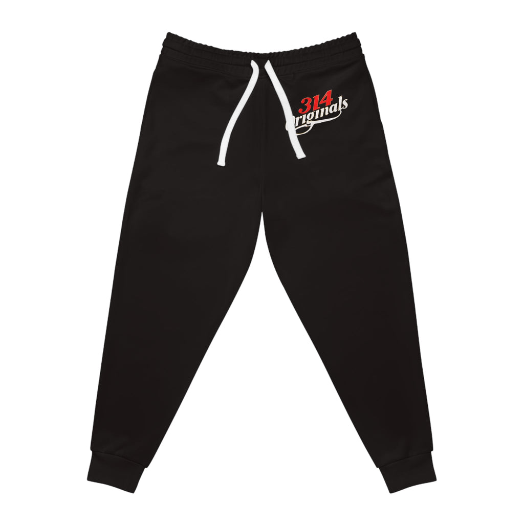 Black 314 Originals Athletic Joggers – Retro Script Logo Sweatpants - 314 Originals