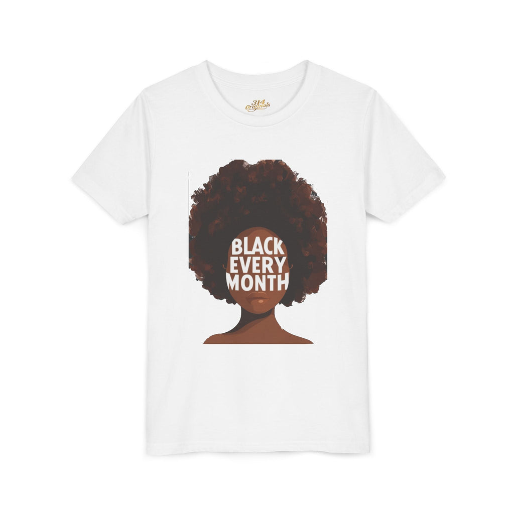 Black Every Month Youth Tee — Afro Pride Kids T-Shirt - 314 Originals