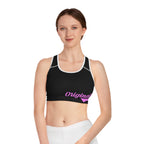 Black Sports Bra — "Originals" Pink Script Athletic Crop Top - 314 Originals