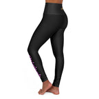 Black Yoga Leggings — High-Waisted Leggings with Pink “Originals” Side Script - 314 Originals
