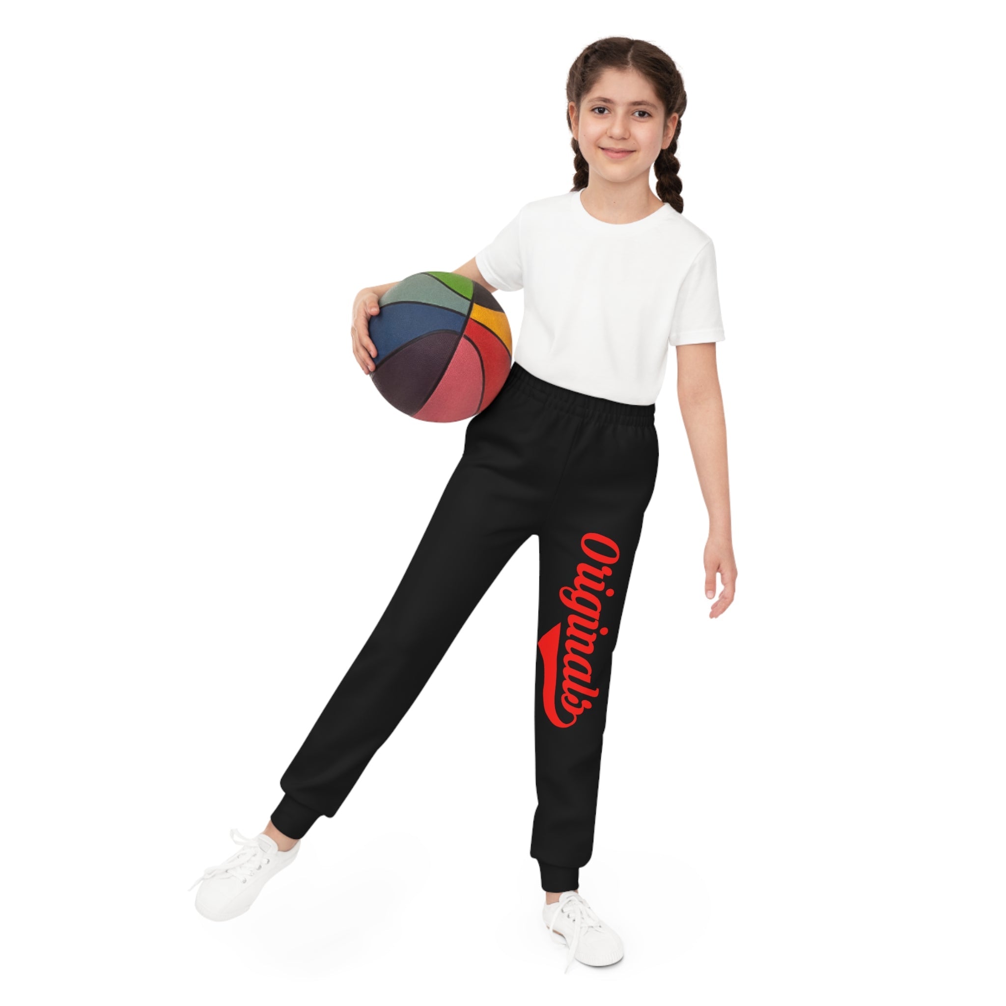 Black Youth Joggers — Red "Originals" Script Side Graphic - 314 Originals