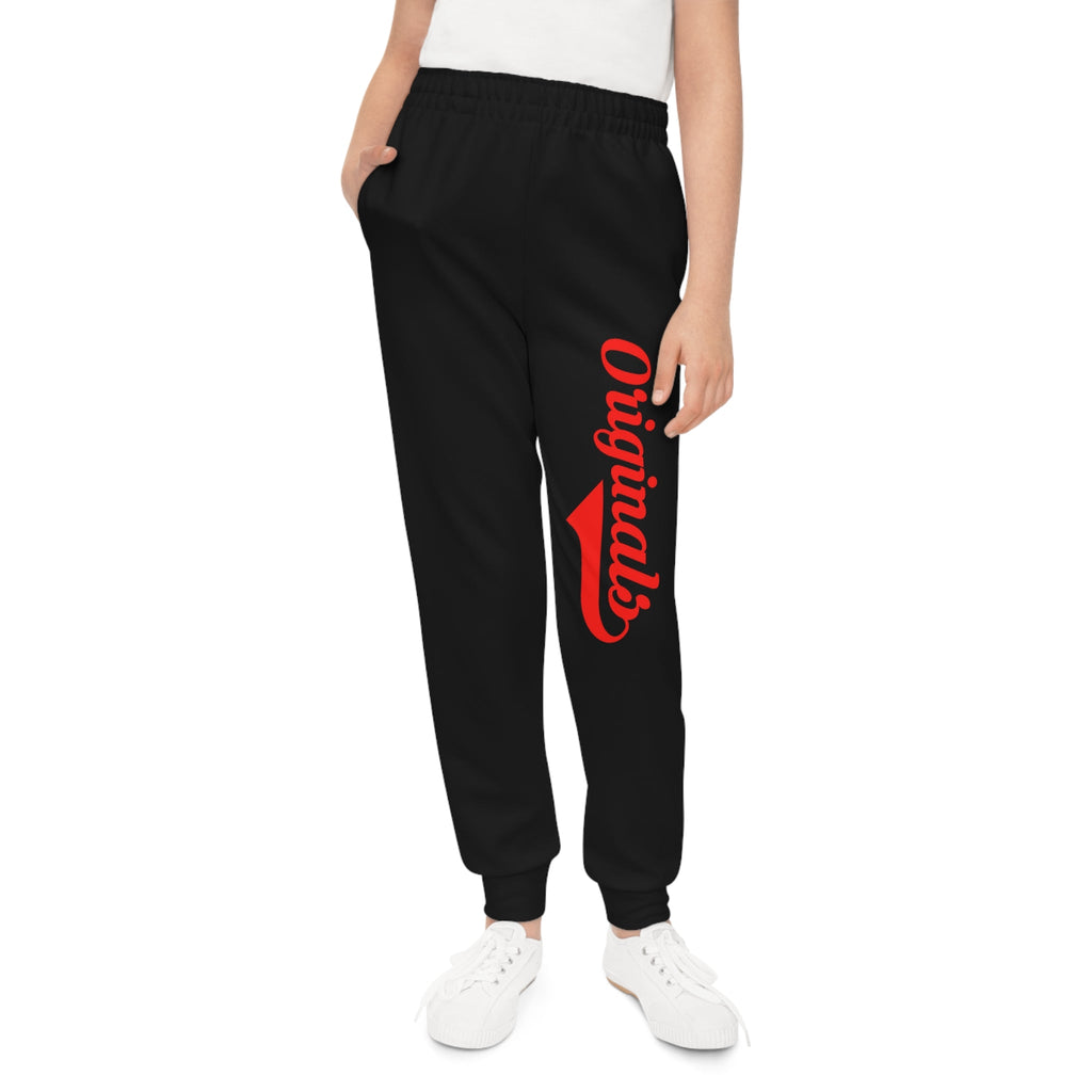 Black Youth Joggers — Red "Originals" Script Side Graphic - 314 Originals