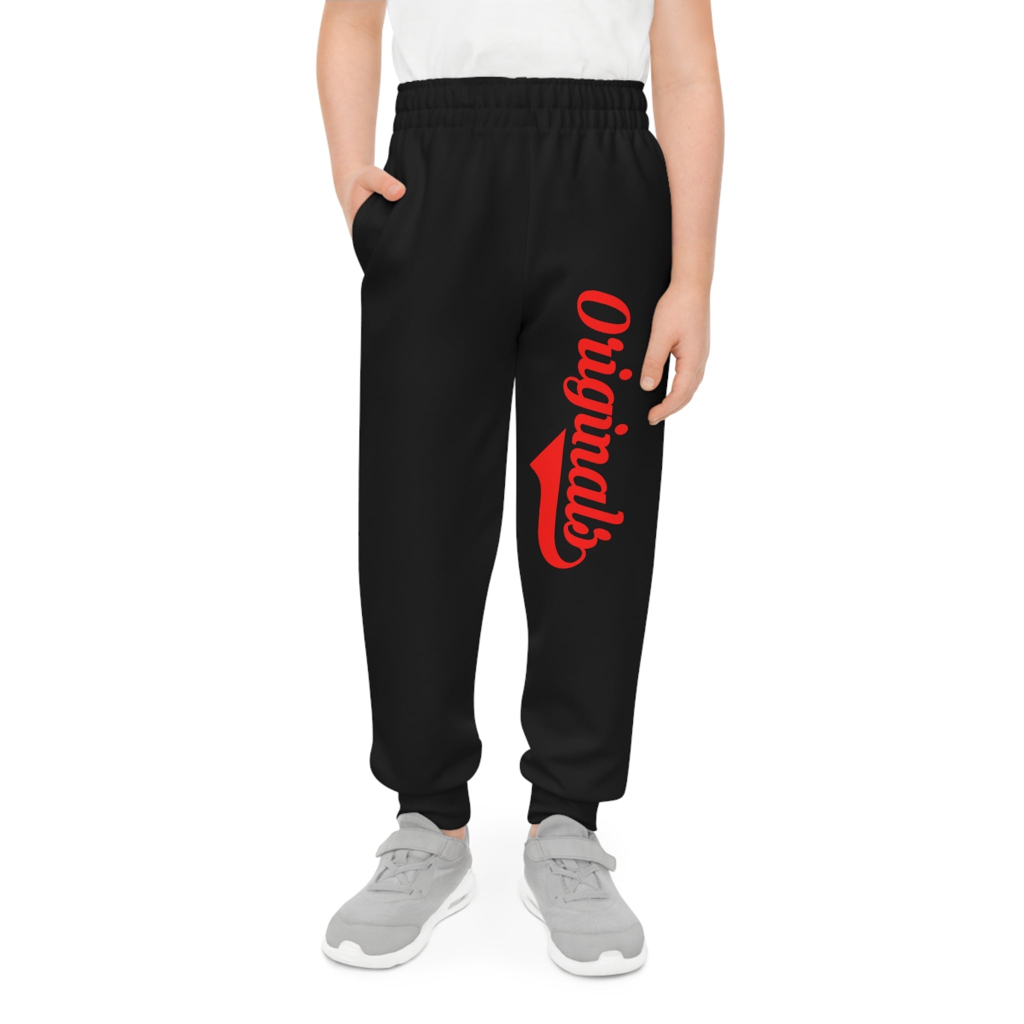 Black Youth Joggers — Red "Originals" Script Side Graphic - 314 Originals