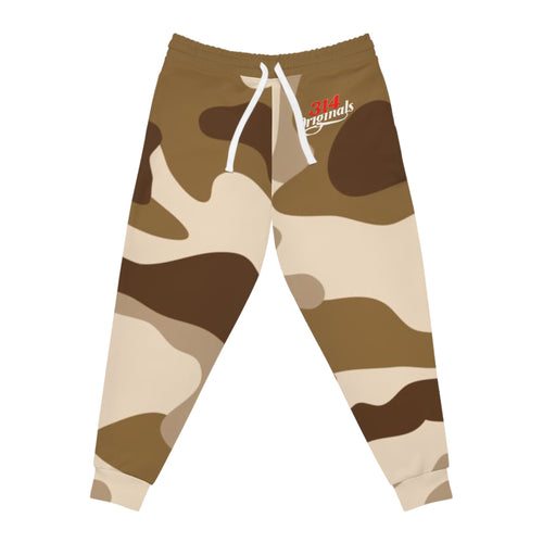 Brown Camo 314 Originals Athletic Joggers – Retro Script Logo Sweatpants - 314 Originals