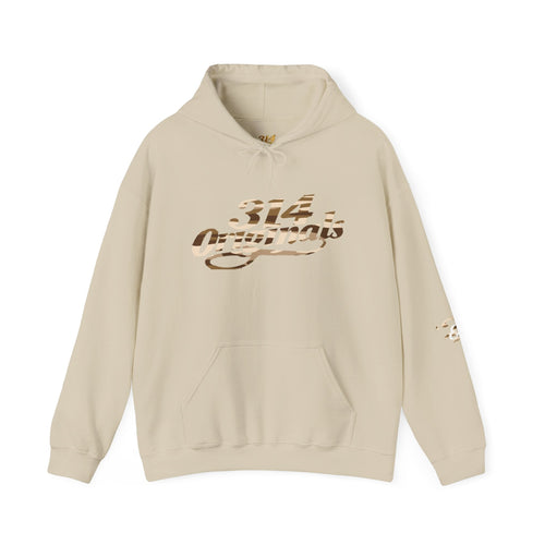 Brown Camo '314' Script Hoodie — City Pride Casual Pullover - 314 Originals