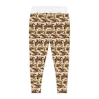 Brown Camo Plus Size Leggings — Subtle Side Script Graphic, Comfortable Everyday Activewear - 314 Originals