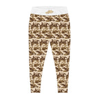 Brown Camo Plus Size Leggings — Subtle Side Script Graphic, Comfortable Everyday Activewear - 314 Originals
