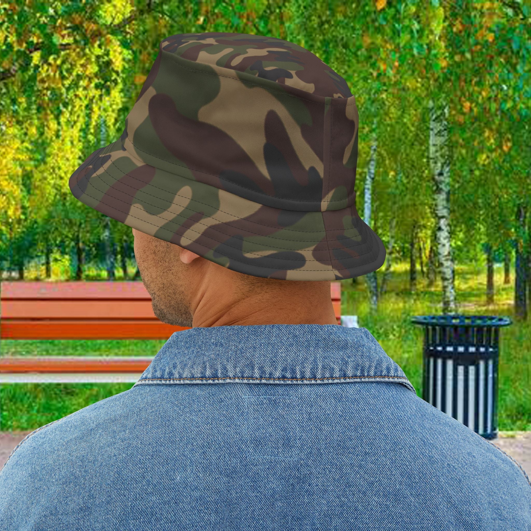 Camo Bucket Hat – Classic Woodland Camouflage Bucket Hat with 'U.S. Originals' Accent - 314 Originals