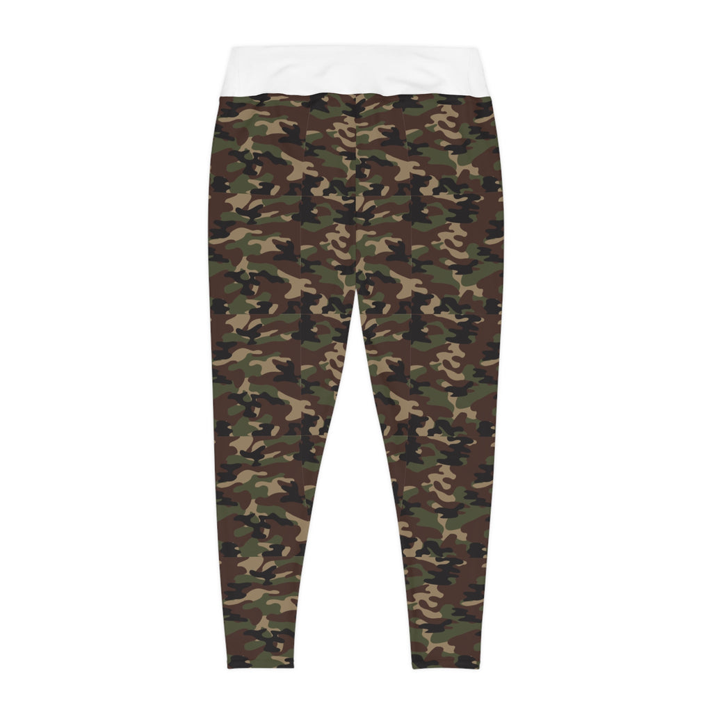 Camo Plus Size Leggings — Subtle Side Script Graphic, Comfortable Everyday Activewear - 314 Originals