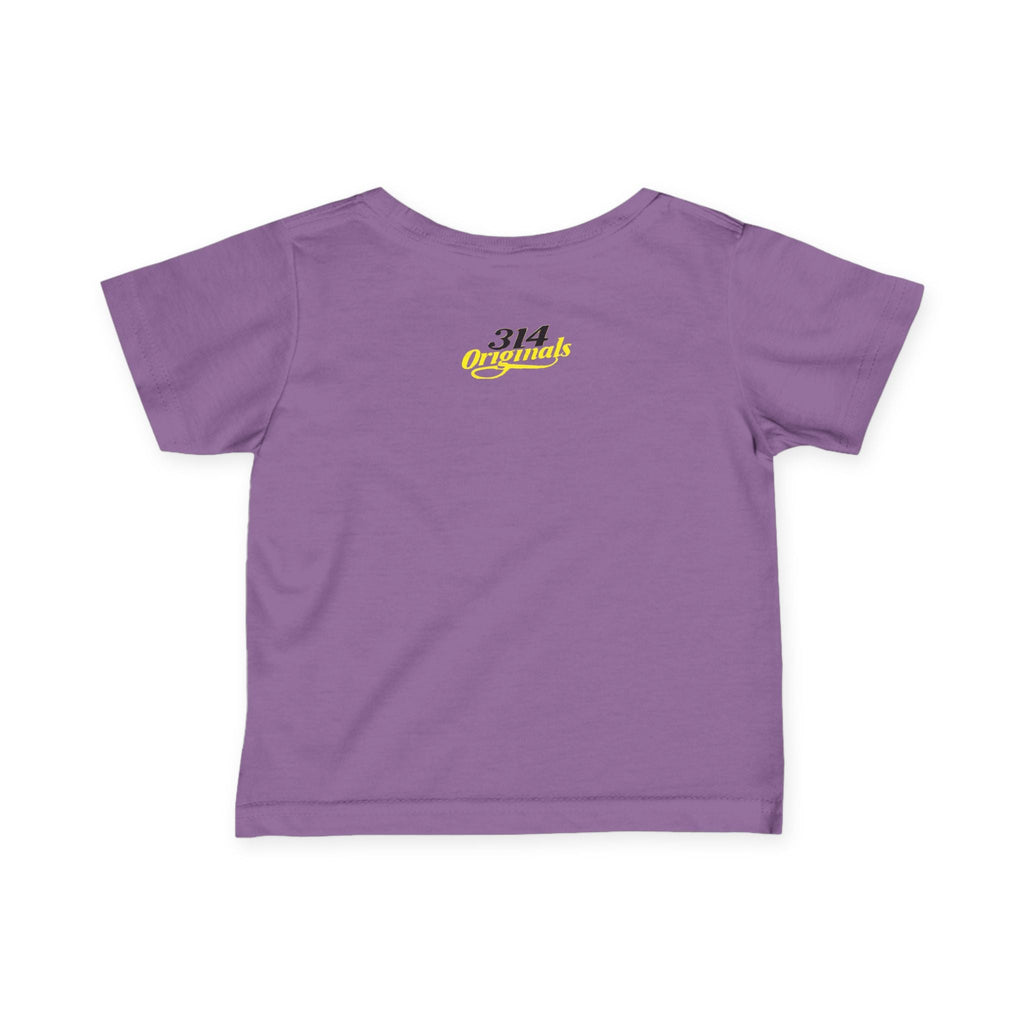 "Caution: Cuteness Overload" — Baby T‑Shirt (Yellow Warning Sign) - 314 Originals