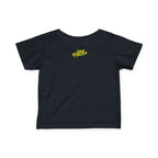 "Caution: Cuteness Overload" — Baby T‑Shirt (Yellow Warning Sign) - 314 Originals