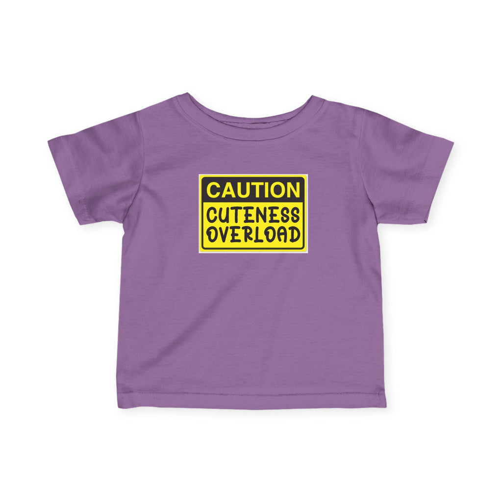 "Caution: Cuteness Overload" — Baby T‑Shirt (Yellow Warning Sign) - 314 Originals