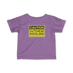 "Caution: Cuteness Overload" — Baby T‑Shirt (Yellow Warning Sign) - 314 Originals