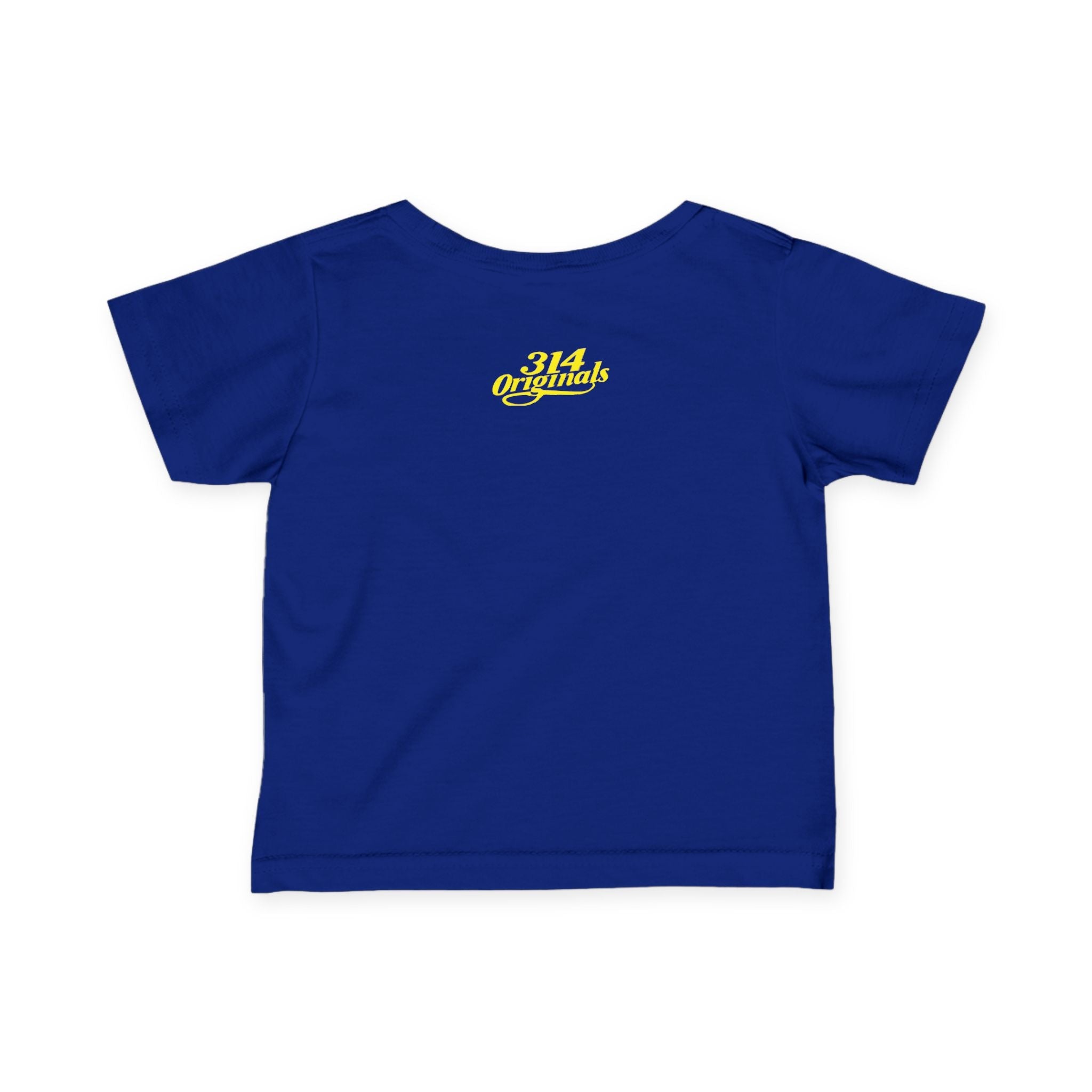 "Caution: Cuteness Overload" — Baby T‑Shirt (Yellow Warning Sign) - 314 Originals