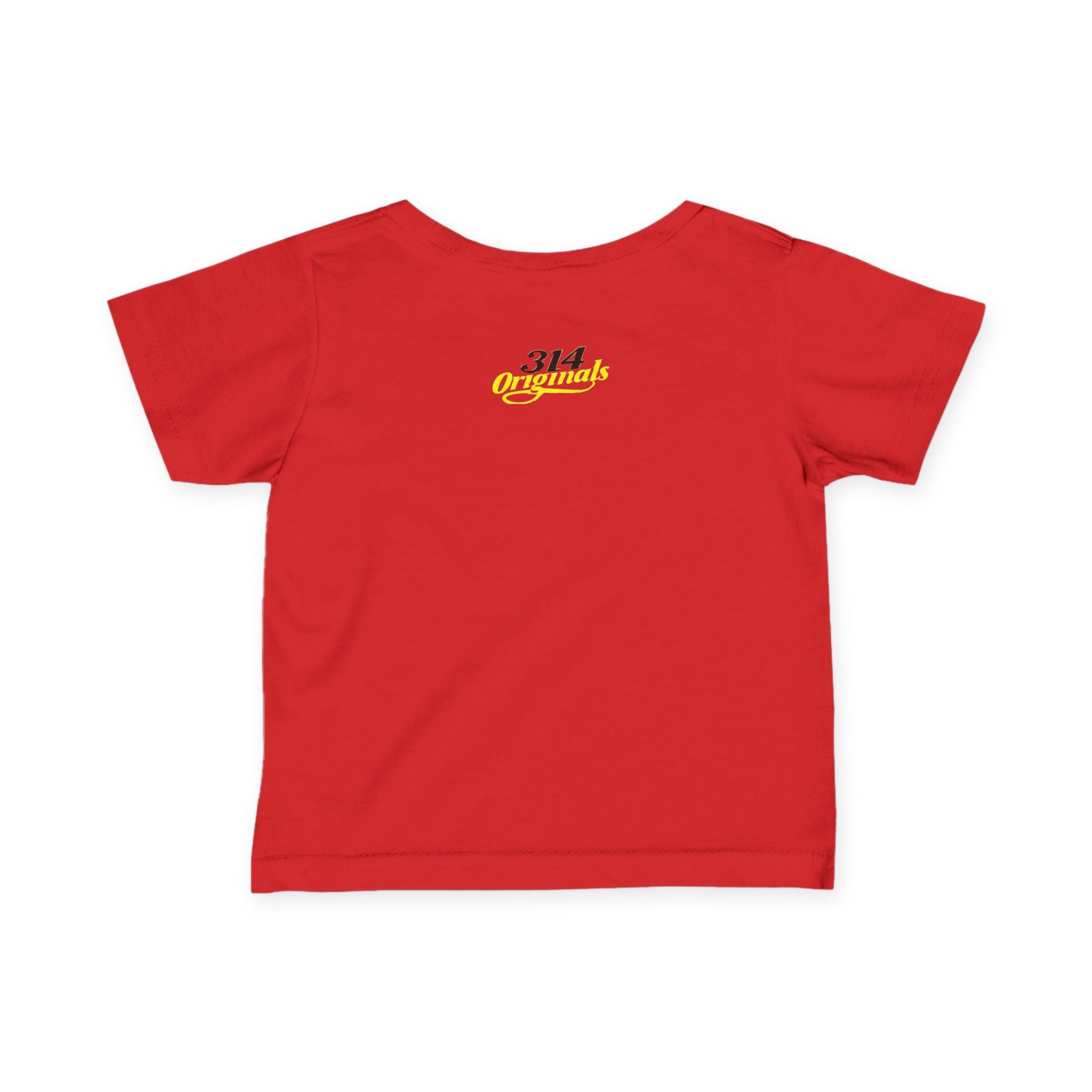 "Caution: Cuteness Overload" — Baby T‑Shirt (Yellow Warning Sign) - 314 Originals