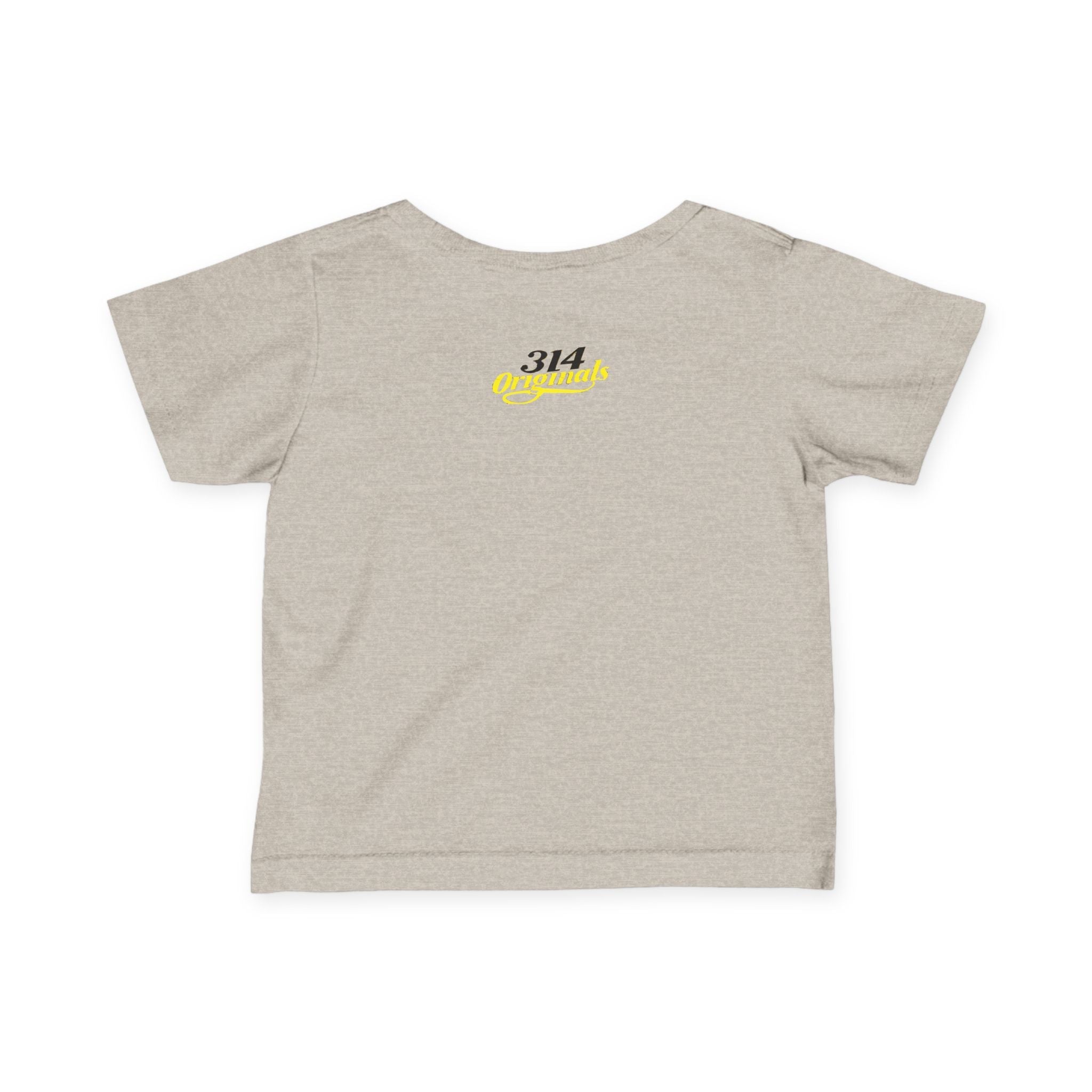 "Caution: Cuteness Overload" — Baby T‑Shirt (Yellow Warning Sign) - 314 Originals