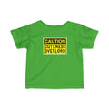 "Caution: Cuteness Overload" — Baby T‑Shirt (Yellow Warning Sign) - 314 Originals