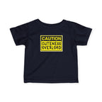 "Caution: Cuteness Overload" — Baby T‑Shirt (Yellow Warning Sign) - 314 Originals