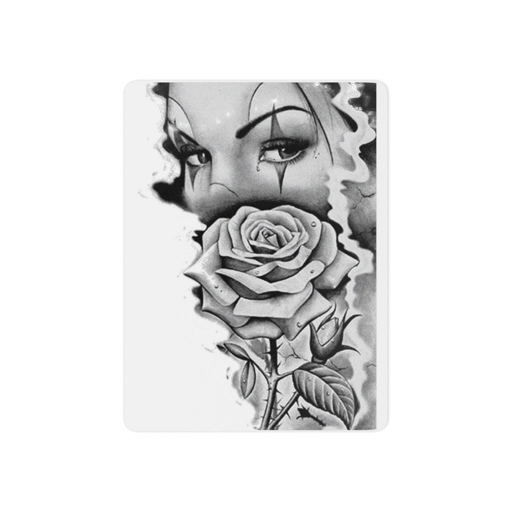 Chicano Clown Rose Temporary Tattoo — Black & Gray Floral Face Art - 314 Originals