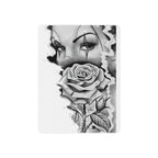 Chicano Clown Rose Temporary Tattoo — Black & Gray Floral Face Art - 314 Originals