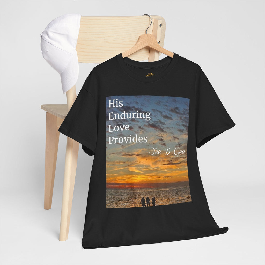Christian Sunset T‑Shirt – "His Enduring Love Provides" Inspirational Gospel Tee - 314 Originals