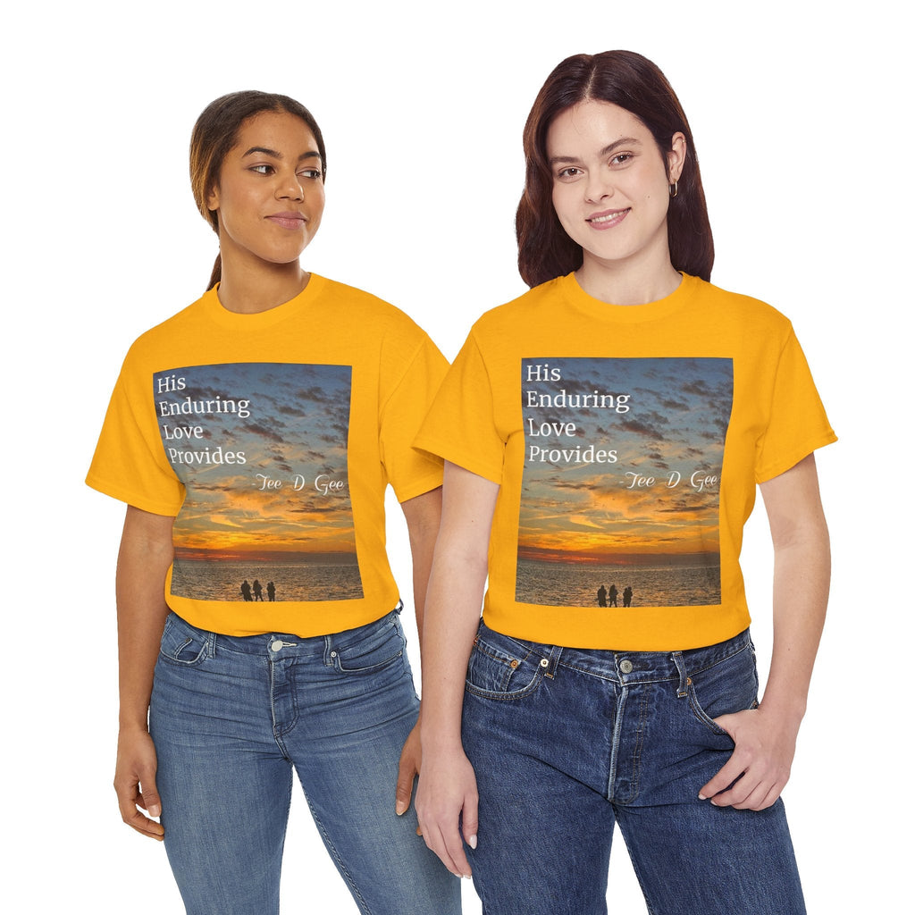 Christian Sunset T‑Shirt – "His Enduring Love Provides" Inspirational Gospel Tee - 314 Originals