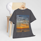 Christian Sunset T‑Shirt – "His Enduring Love Provides" Inspirational Gospel Tee - 314 Originals