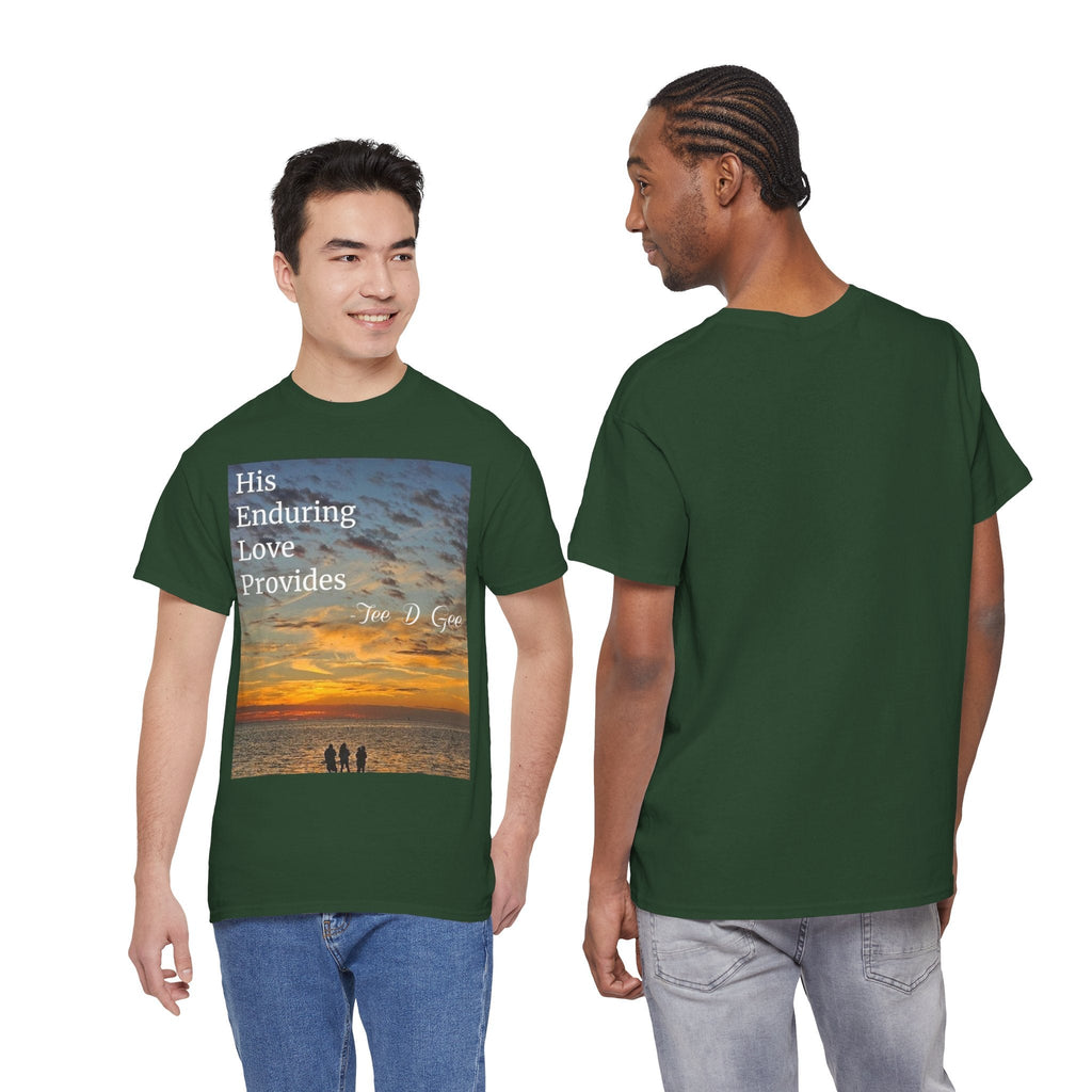 Christian Sunset T‑Shirt – "His Enduring Love Provides" Inspirational Gospel Tee - 314 Originals