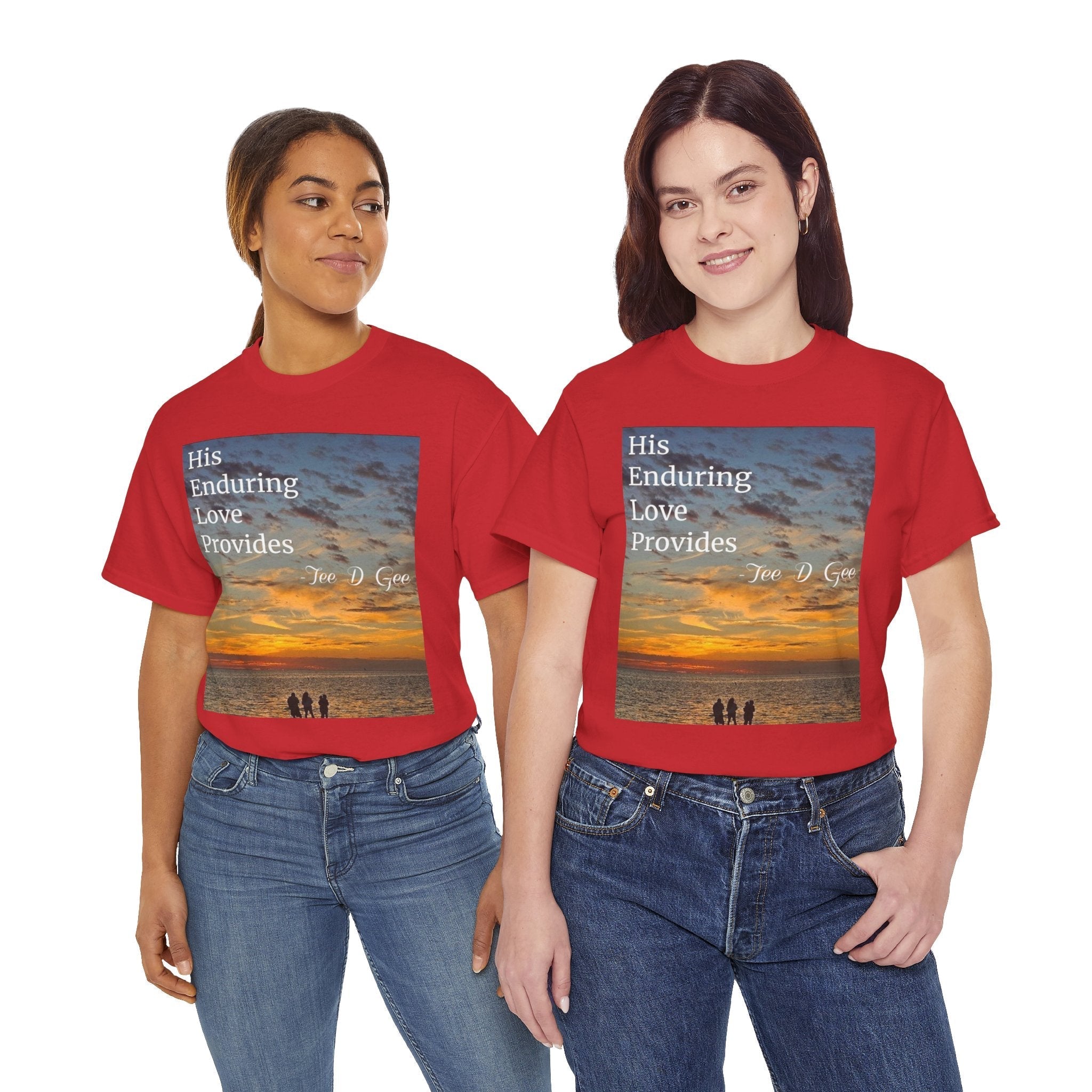 Christian Sunset T‑Shirt – "His Enduring Love Provides" Inspirational Gospel Tee - 314 Originals