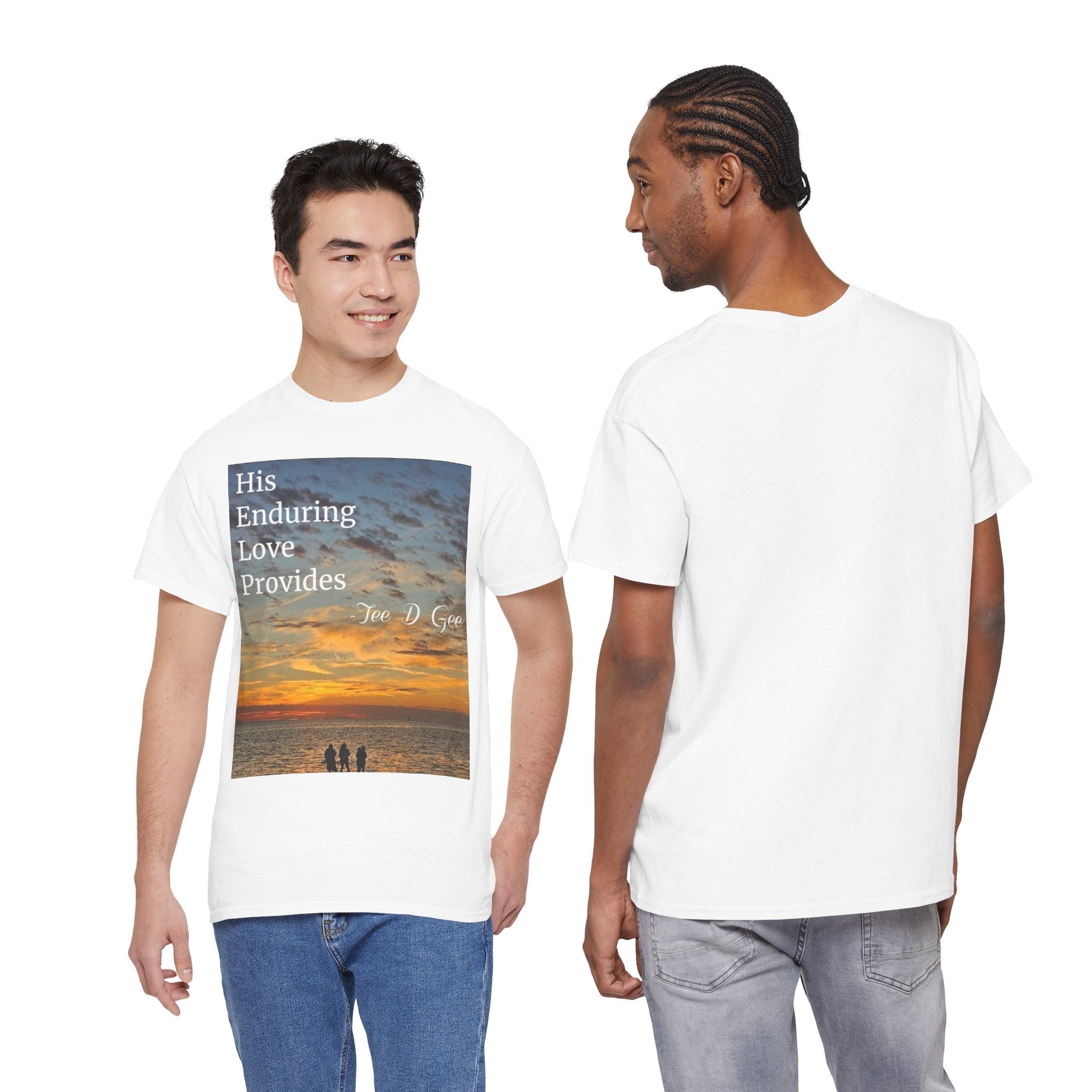 Christian Sunset T‑Shirt – "His Enduring Love Provides" Inspirational Gospel Tee - 314 Originals