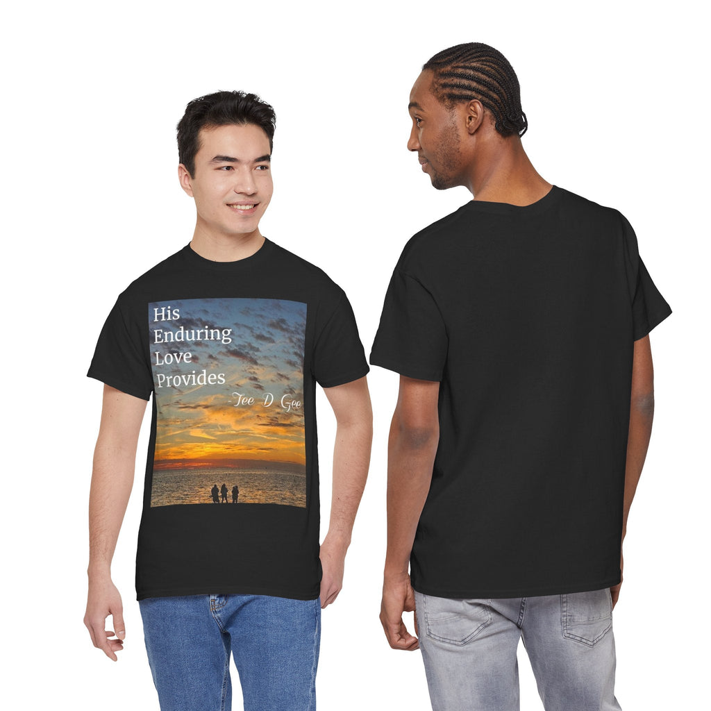 Christian Sunset T‑Shirt – "His Enduring Love Provides" Inspirational Gospel Tee - 314 Originals