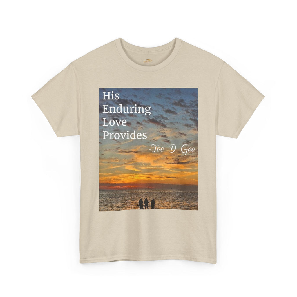 Christian Sunset T‑Shirt – "His Enduring Love Provides" Inspirational Gospel Tee - 314 Originals