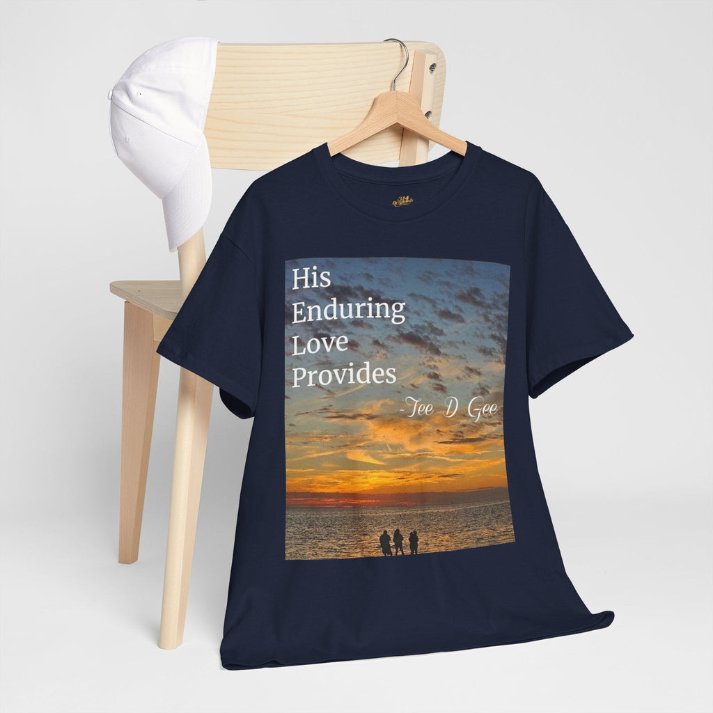 Christian Sunset T‑Shirt – "His Enduring Love Provides" Inspirational Gospel Tee - 314 Originals