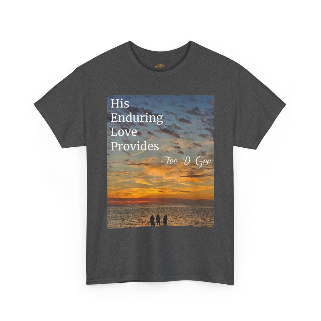 Christian Sunset T‑Shirt – "His Enduring Love Provides" Inspirational Gospel Tee - 314 Originals