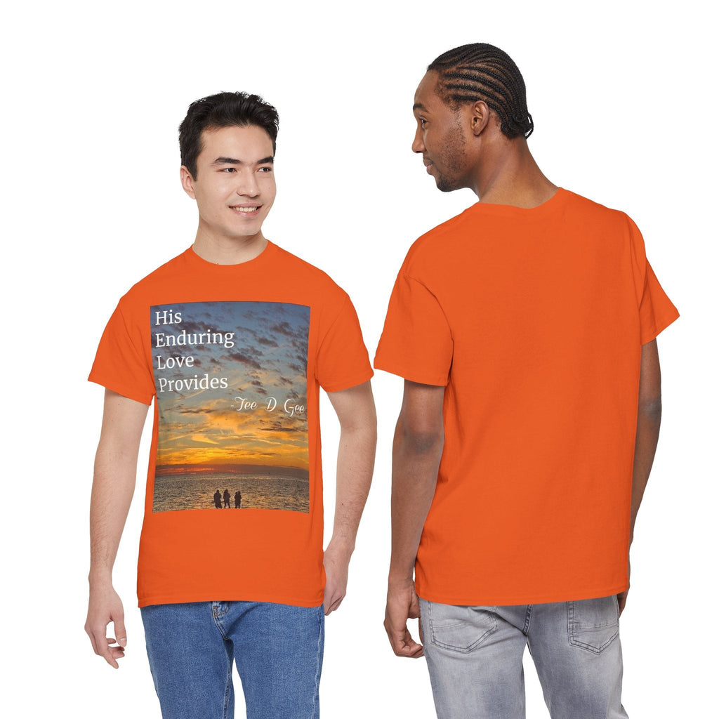 Christian Sunset T‑Shirt – "His Enduring Love Provides" Inspirational Gospel Tee - 314 Originals