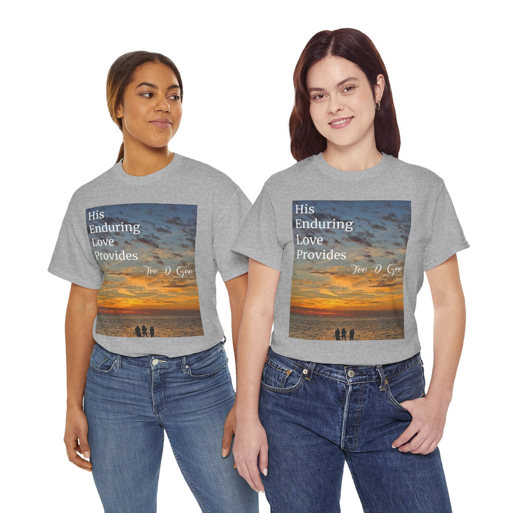 Christian Sunset T‑Shirt – "His Enduring Love Provides" Inspirational Gospel Tee - 314 Originals