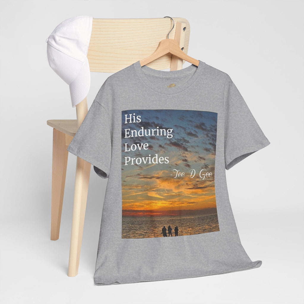 Christian Sunset T‑Shirt – "His Enduring Love Provides" Inspirational Gospel Tee - 314 Originals