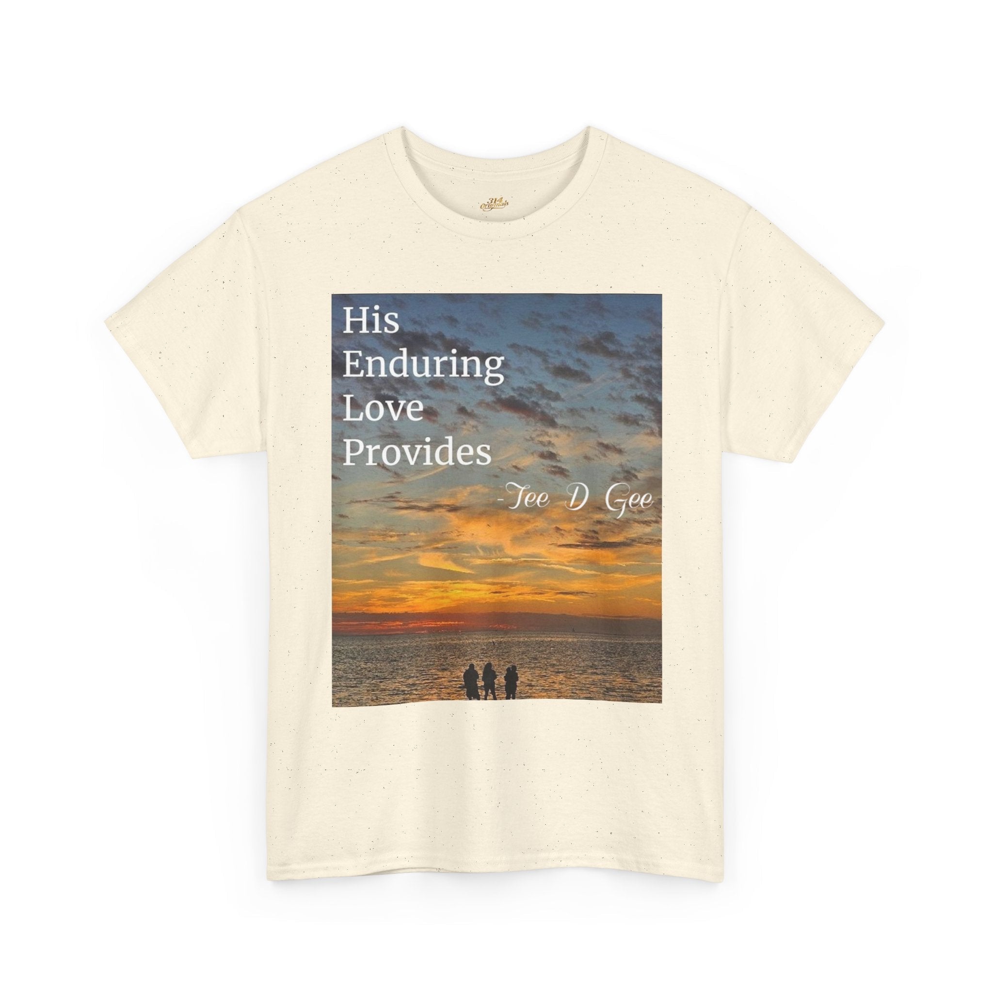 Christian Sunset T‑Shirt – "His Enduring Love Provides" Inspirational Gospel Tee - 314 Originals