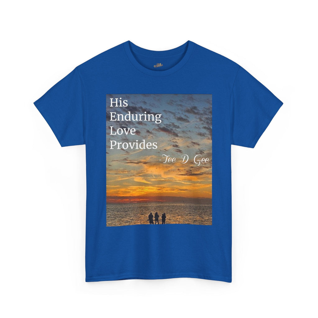 Christian Sunset T‑Shirt – "His Enduring Love Provides" Inspirational Gospel Tee - 314 Originals