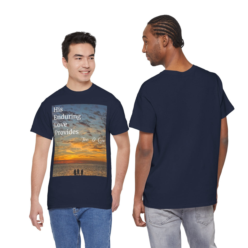 Christian Sunset T‑Shirt – "His Enduring Love Provides" Inspirational Gospel Tee - 314 Originals