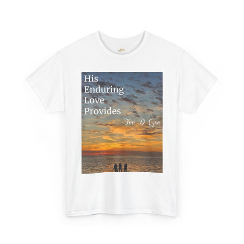 Christian Sunset T‑Shirt – "His Enduring Love Provides" Inspirational Gospel Tee - 314 Originals