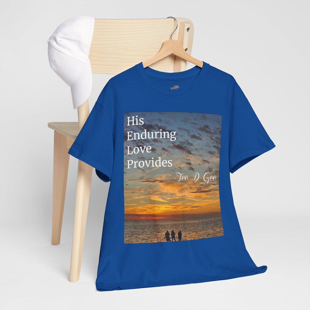 Christian Sunset T‑Shirt – "His Enduring Love Provides" Inspirational Gospel Tee - 314 Originals