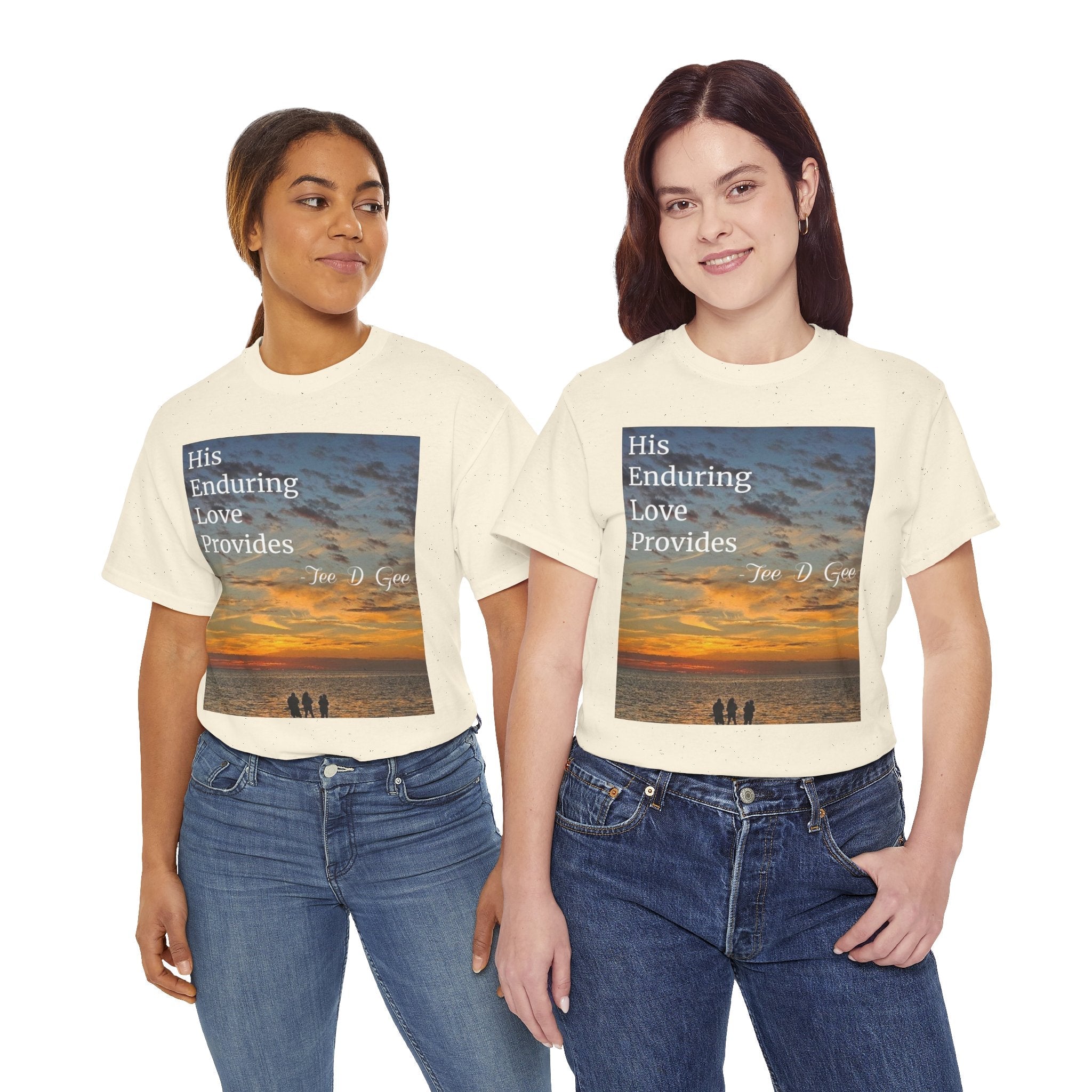 Christian Sunset T‑Shirt – "His Enduring Love Provides" Inspirational Gospel Tee - 314 Originals