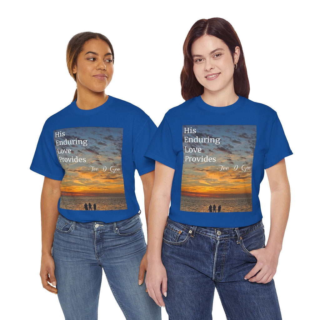 Christian Sunset T‑Shirt – "His Enduring Love Provides" Inspirational Gospel Tee - 314 Originals