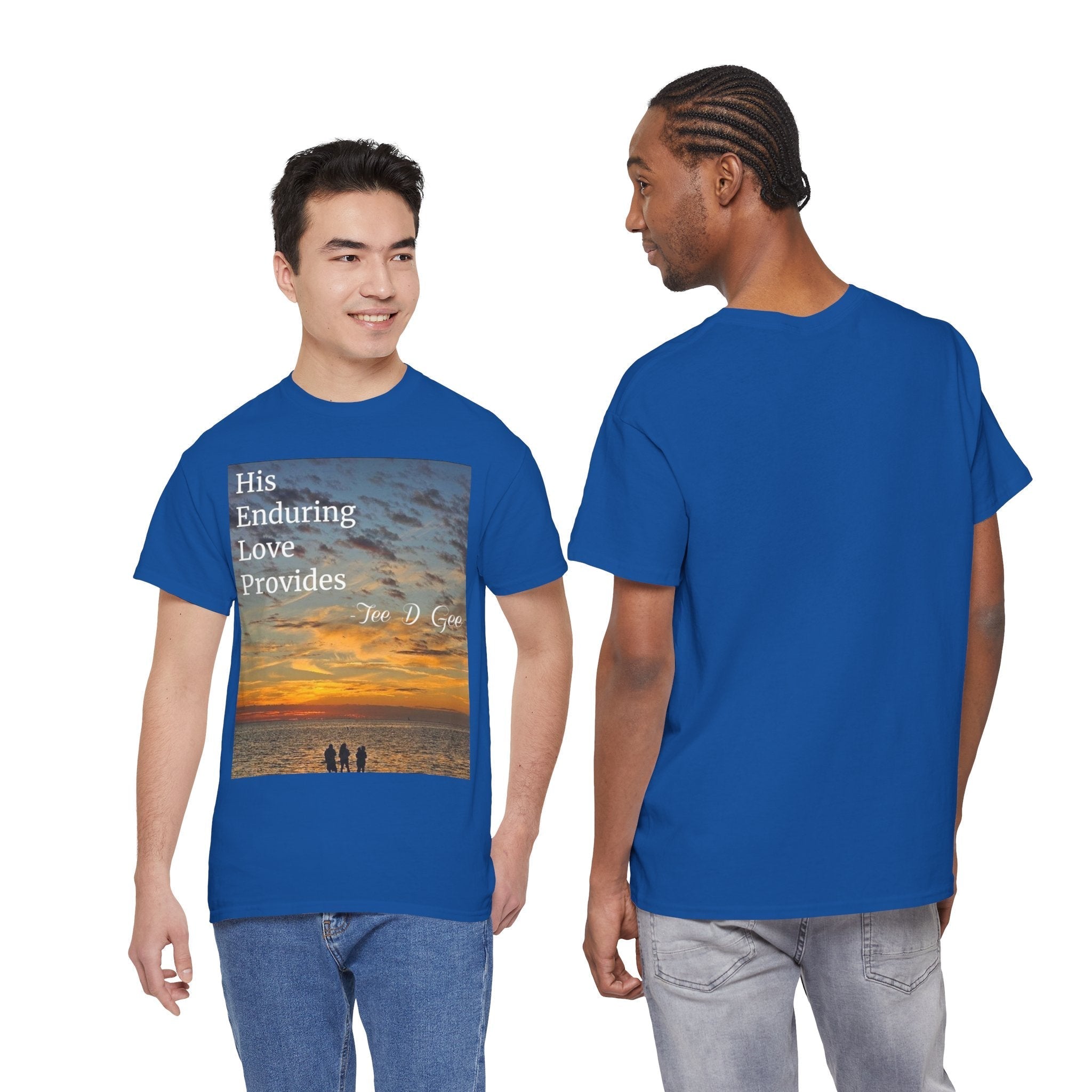 Christian Sunset T‑Shirt – "His Enduring Love Provides" Inspirational Gospel Tee - 314 Originals