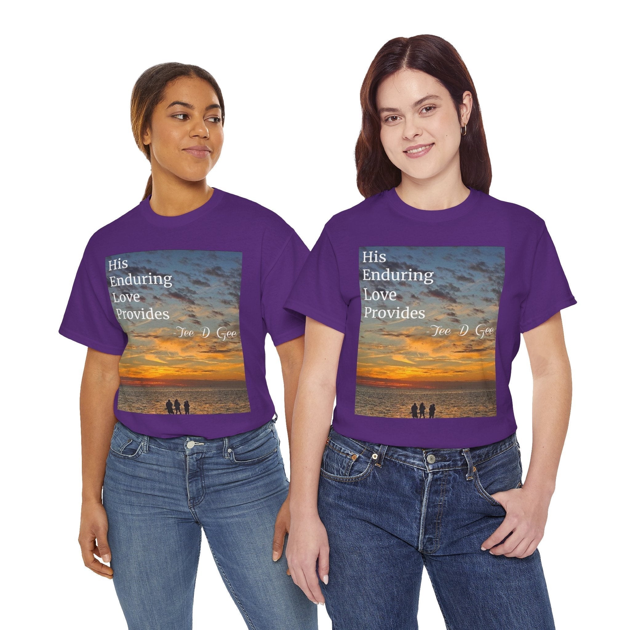 Christian Sunset T‑Shirt – "His Enduring Love Provides" Inspirational Gospel Tee - 314 Originals