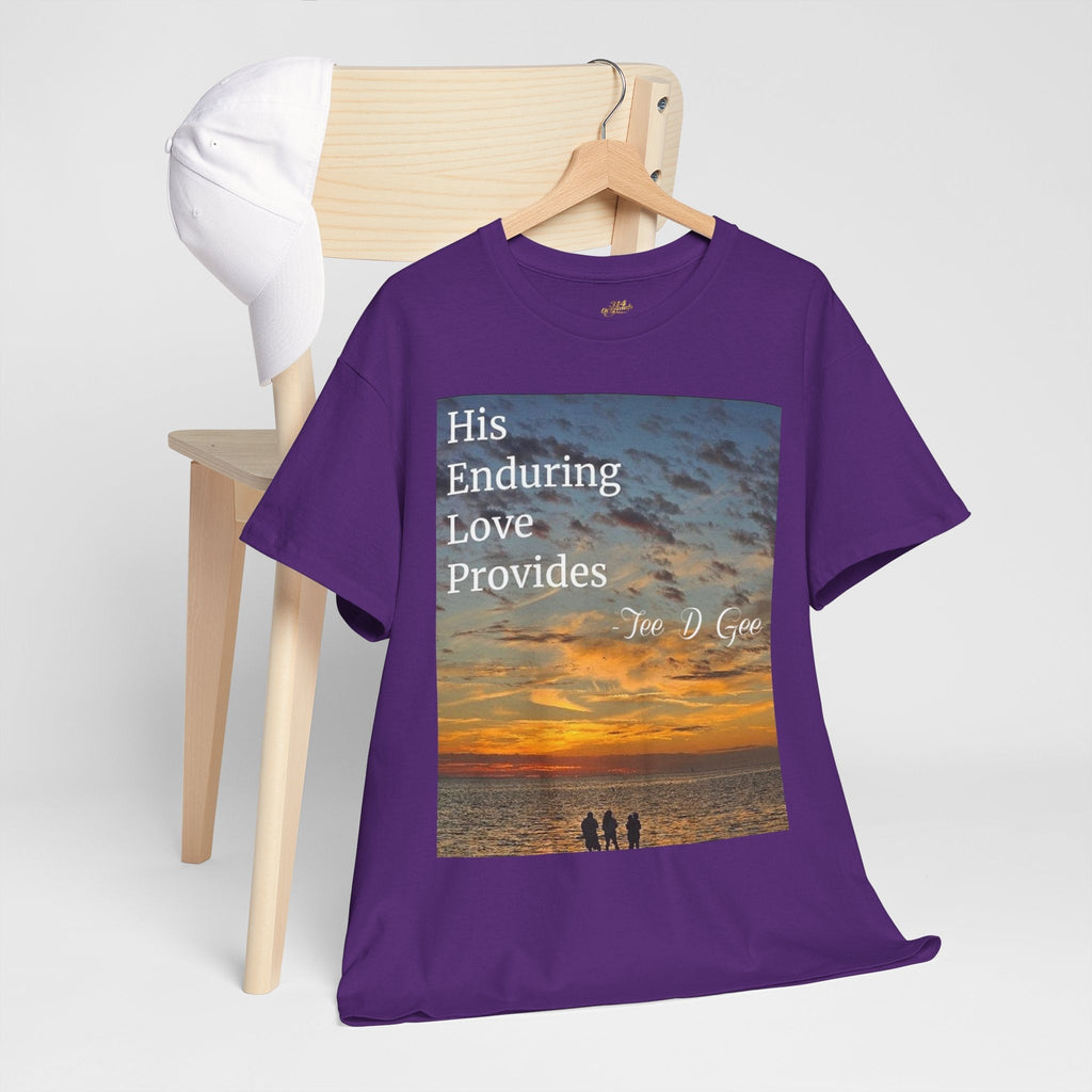 Christian Sunset T‑Shirt – "His Enduring Love Provides" Inspirational Gospel Tee - 314 Originals