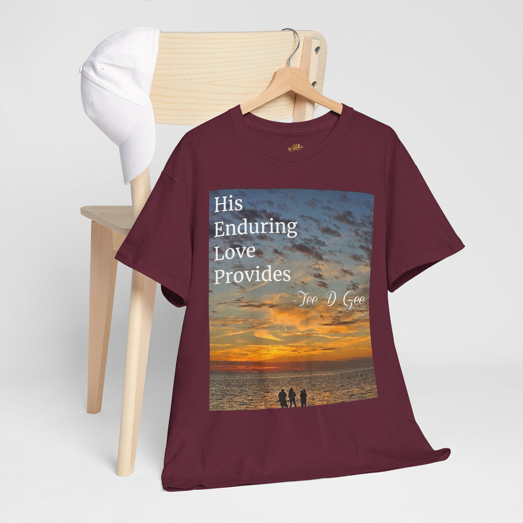 Christian Sunset T‑Shirt – "His Enduring Love Provides" Inspirational Gospel Tee - 314 Originals